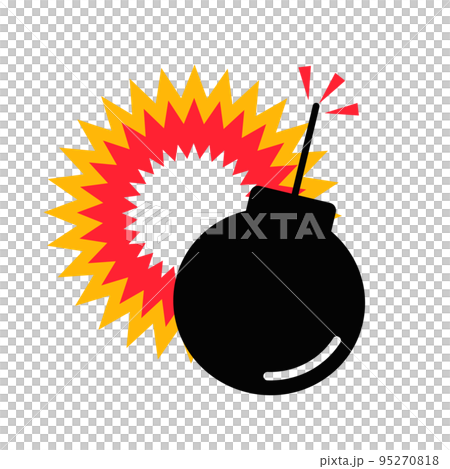 Bomb and explosion icon. Explosion impact. vector. 95270818