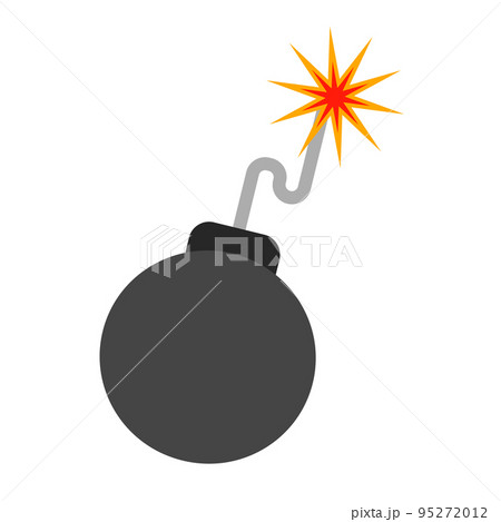火が点火した爆弾アイコン。危険物。ベクター。 火が点火した爆弾アイコン。危険物。ベクター。 95272012