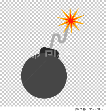 火が点火した爆弾アイコン。危険物。ベクター。 火が点火した爆弾アイコン。危険物。ベクター。 95272012