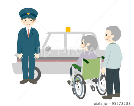 タクシーと高齢者　介護タクシー 95272288