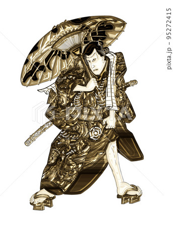 浮世絵　歌舞伎役者　その104　ゴールドバージョン	 95272415