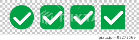 Set of checkbox icons with different rounded corners. vector. 95272569