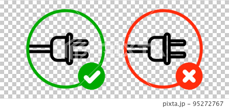 Outlet allowed and outlet not allowed icon set.... - Stock Illustration ...