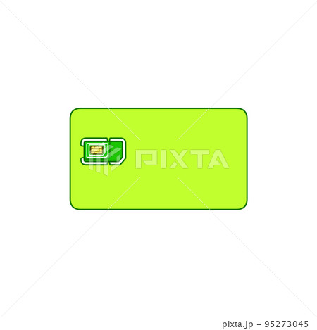 マルチサイズの緑色のSIMカード（標準SIM、microSIM、nanoSIM） 95273045