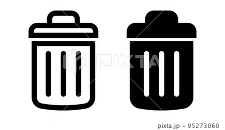 ゴミ箱アイコンセット。削除ボタン。ベクター。 95273060