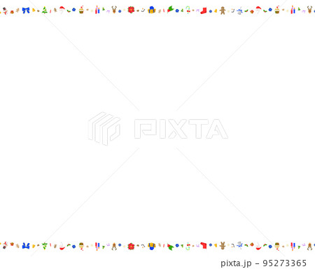 大小入り混じるクリスマスモチーフの背景素材（上下） 95273365