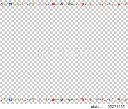 大小入り混じるクリスマスモチーフの背景素材（上下） 95273365