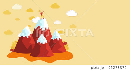 Man On A Mountain Drawing Proud Of His Climbing Success To The Clouds. Athlete On A Cliff Celebrating Achievement Ascending To The Top. Sports Guy Reaching The Sky. Man On A Mountain Drawing Proud Of His Climbing Success To The Clouds. Athlete On A Cliff Celebrating Achievement Ascending To The Top. Sports Guy Reaching The Sky. 95273372