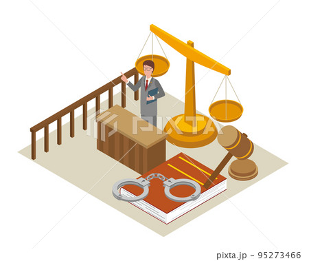 弁護士や検事のイメージイラスト 95273466