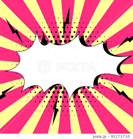 Comics Design Frames. Beautiful Photo Frame Set With Boom Bubbles For Design Collage, Funny Cute Comic Photos Collection For Kids, Design Drawing 95273710