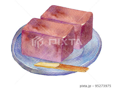 和菓子 羊羹 水彩イラスト 和菓子 羊羹 水彩イラスト 95273975