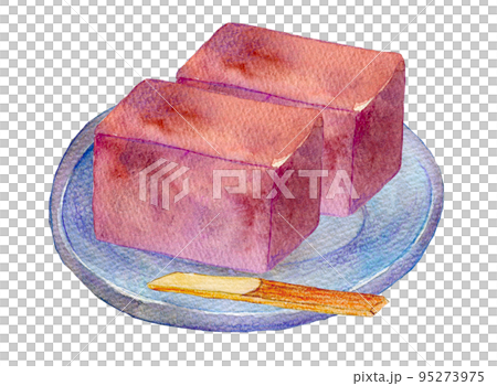 和菓子 羊羹 水彩イラスト 和菓子 羊羹 水彩イラスト 95273975