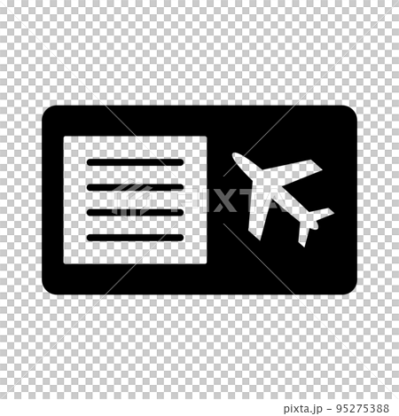 飛機登機牌剪影圖標。向量。 95275388