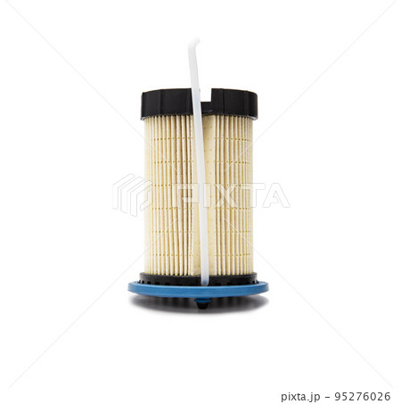Fuel car filter on a white background, close-up. Isolate. Fuel cleaning 95276026