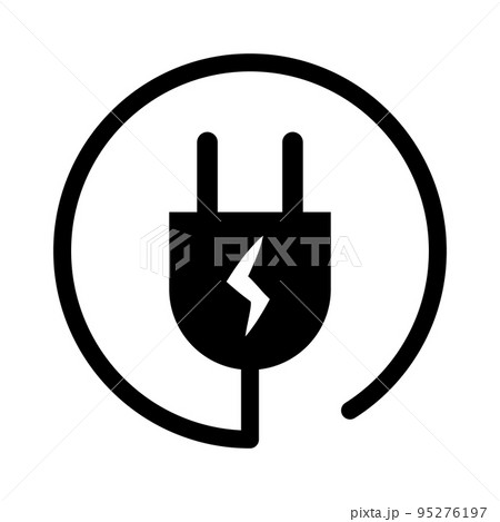 充電プラグ。充電中のコンセント。ベクター。 充電プラグ。充電中のコンセント。ベクター。 95276197