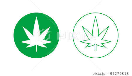 大麻のアイコンセット。マリファナ。ベクター。 95276318