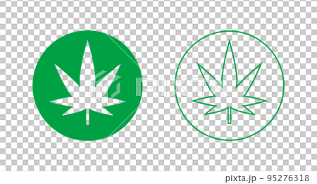 大麻のアイコンセット。マリファナ。ベクター。 95276318