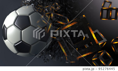 サッカーボールとビットコインのコンセプト画像 95276445
