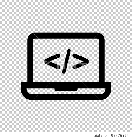 Laptop and tag mark. programming icon. vector. Laptop and tag mark. programming icon. vector. 95276574
