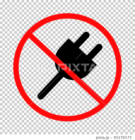 No charging icon. Unusable outlet. During socket failure. vector. No charging icon. Unusable outlet. During socket failure. vector. 95276575