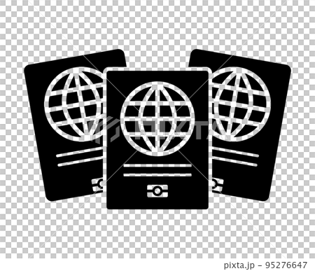 複数のパスポートシルエットアイコン。海外旅行の証明アイテム。ベクター。 複数のパスポートシルエットアイコン。海外旅行の証明アイテム。ベクター。 95276647