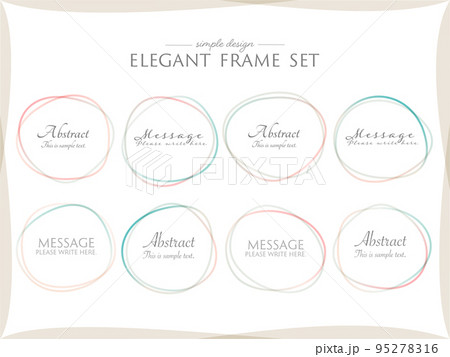 エレガントな円形のラインフレームセット エレガントな円形のラインフレームセット 95278316