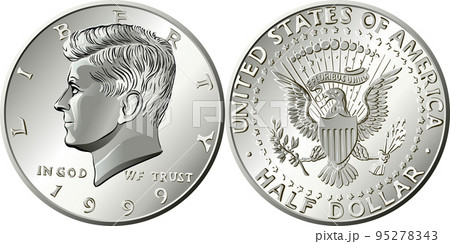 Vector United States coin Half dollar 95278343