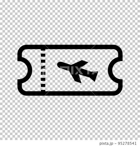 簡單的機票圖標。國際旅行的機票。向量。 95278541