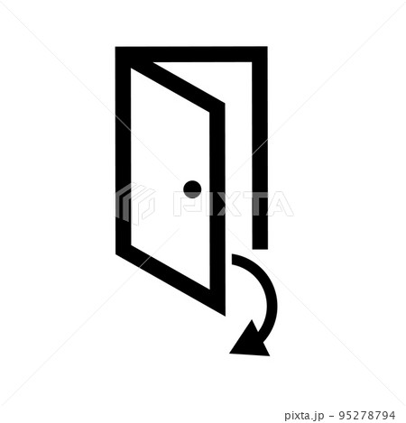 開いているドアと矢印。外出。ベクター。のイラスト素材 [95278794] - PIXTA