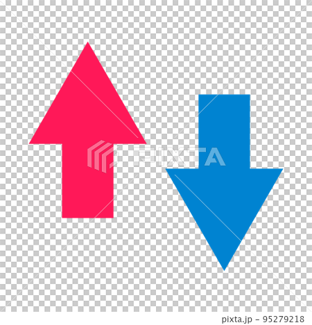 上升和下降箭頭圖標集。營業額或利潤數據。投資財富。向量。 95279218