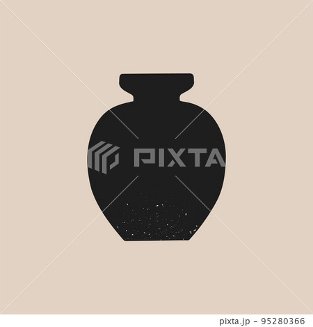Ceramic vases. Pot pottery vase silhouette. Vector elegant greek jar set 95280366
