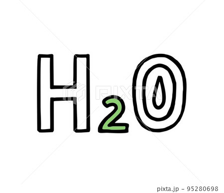 Formula  water H2O. Co2 concept of climate change. Recycling. Vector isolated doodle 95280698