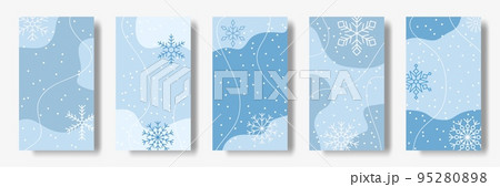Winter snowflakes story and post design....のイラスト素材 [95280898] - PIXTA