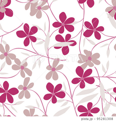 Image Details IST_21848_04653 - Seamless pattern with cute flowers on pink  background. Simple style. Doodle floral wallpaper. Decorative backdrop for  fabric design, textile print, wrapping, cover. Vector illustration.  Seamless pattern with cute
