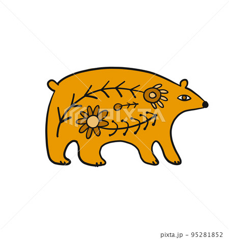 Cute cartoon bear. Hand-drawn vector illustration in Scandinavian style 95281852