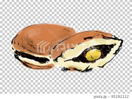 栗どら焼きの手描き和風イラスト 95282122