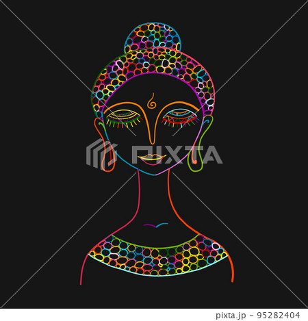 Pretty woman portrait. Sketch for your design Pretty woman portrait. Sketch for your design 95282404