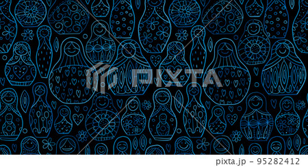 Seamless pattern with russian nesting dolls, Matryoshka Seamless pattern with russian nesting dolls, Matryoshka 95282412