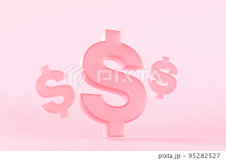 3D rendering of dollar icons in pink 3D rendering of dollar icons in pink 95282527