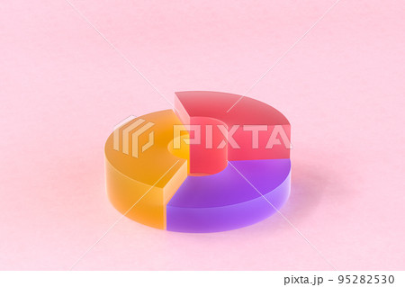 3D colorful chart against pink background 95282530