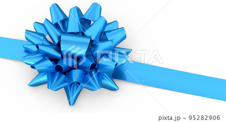 Realistic decorative bow or ribbon for gift box isolated on white background. 95282906