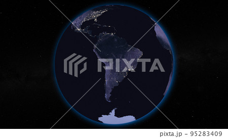 Earth globe by night focused on North America 95283409