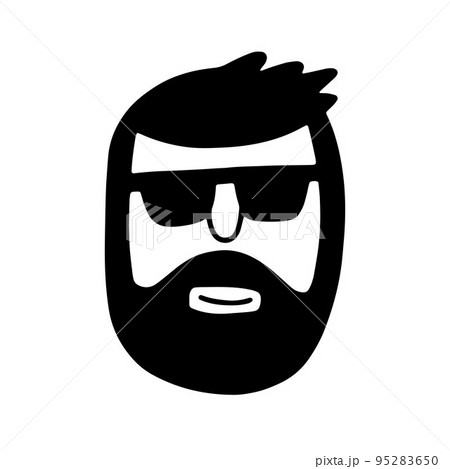 Doodle bearded man in sunglasses Vector illustration Doodle bearded man in sunglasses Vector illustration 95283650