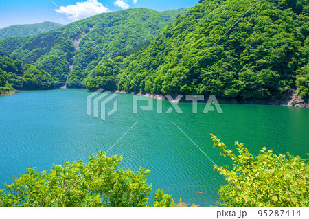 秩父湖 二瀬ダム 初夏の風景 秩父湖 二瀬ダム 初夏の風景 95287414