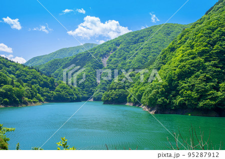 秩父湖 二瀬ダム 初夏の風景 秩父湖 二瀬ダム 初夏の風景 95287912