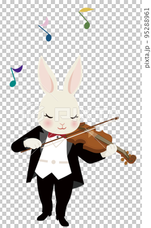 Rabbit player playing the violin - Stock Illustration [95288961] - PIXTA