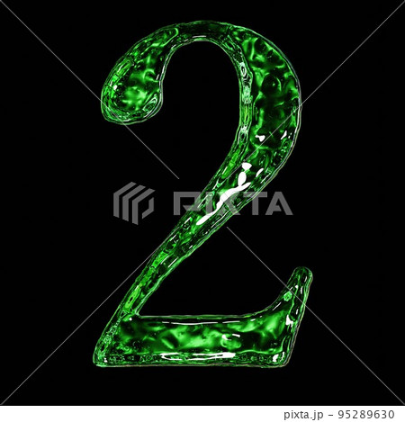 液体状の緑の数字の2 95289630
