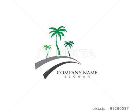 Palm or coconut tree summer logo template vector illustration 95290057