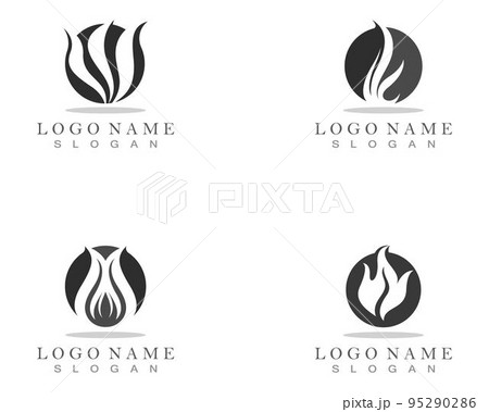 Fire flame Logo Template vector icon Oil, gas and energy logo concept	 95290286