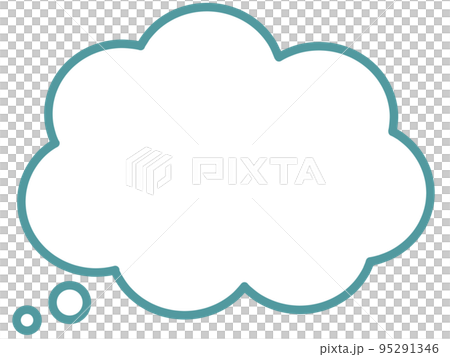 もくもく雲の吹き出しイラスト素材 95291346